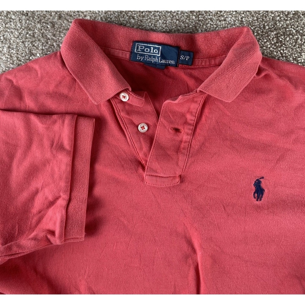 Polo Ralph Lauren Soft Touch Light Red Polo Shirt Mens S Blue Pony Preppy Work